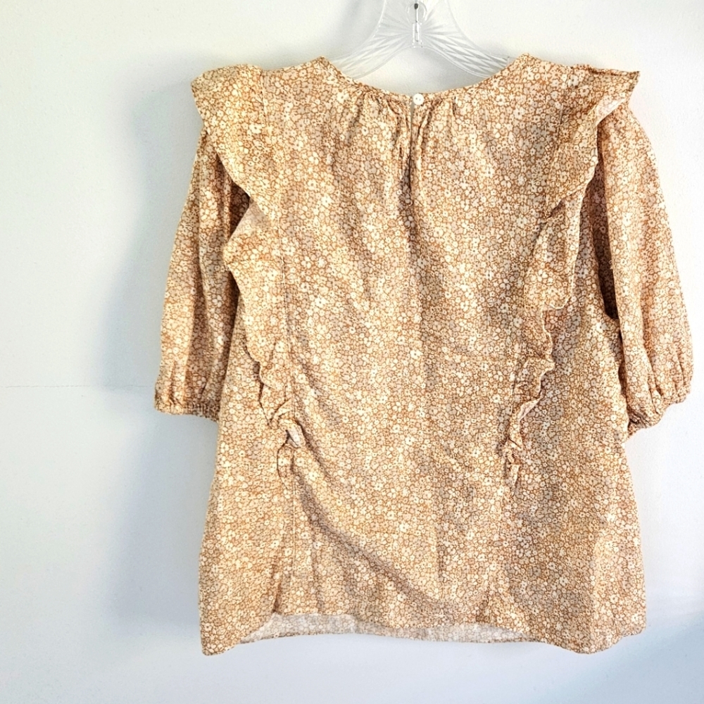 Universal Thread Tan Ruffle Top Puff Sleeves - Picture 4 of 6